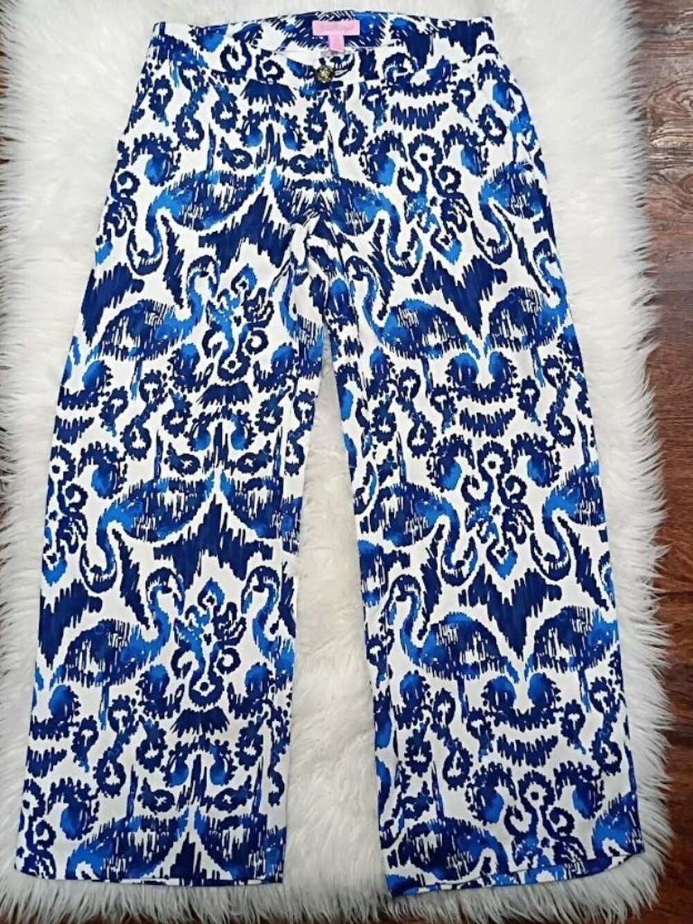Lilly Pulitzer size 00 Wide Leg Flowy Resortwear Blue Old money Hamptons NWT - Picture 9 of 13